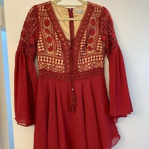 Two sisters red hippy dress - size 10 UK, 6 US